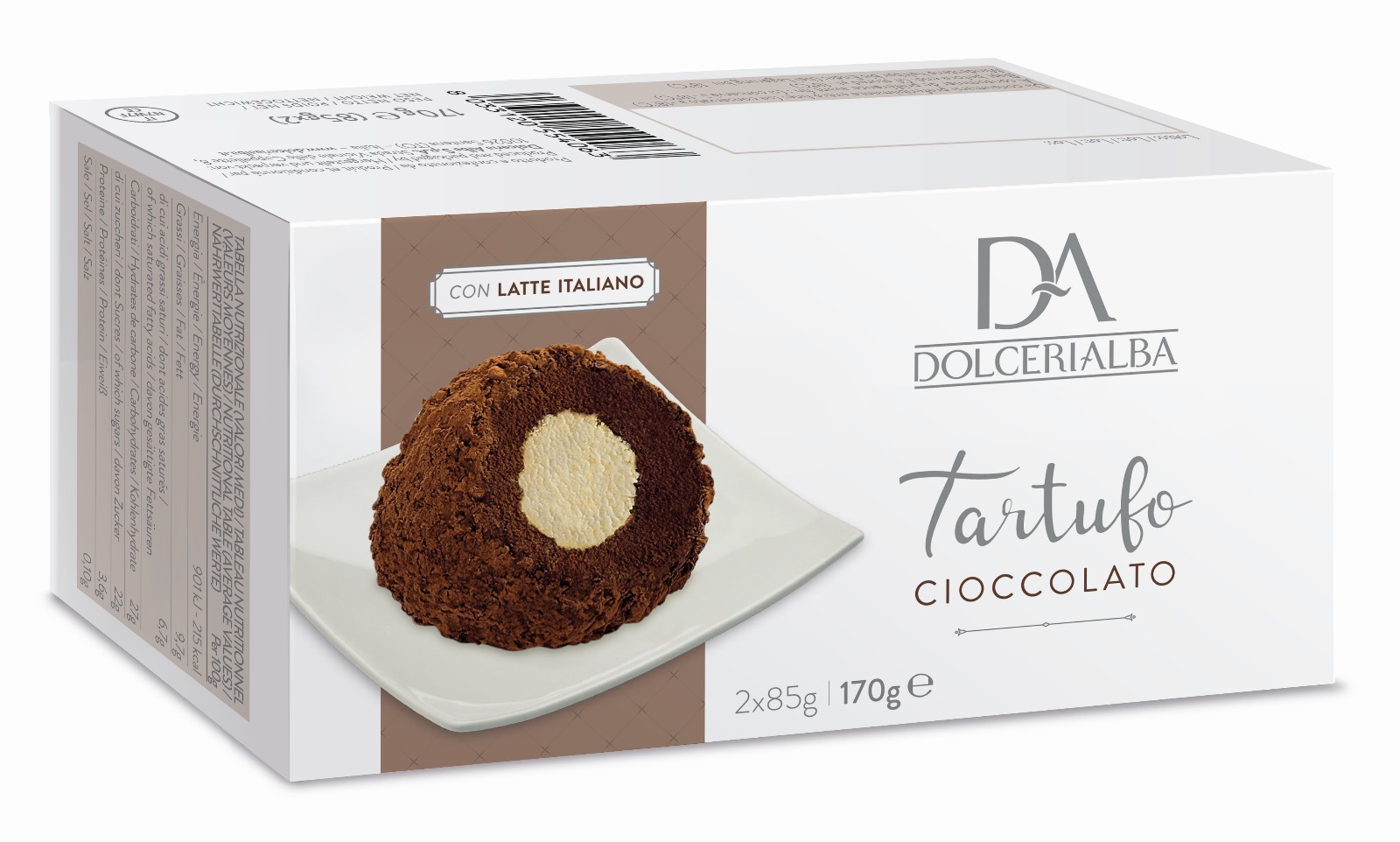 Dolceria Alba – 意大利松露朱古力雪糕Tartufo Cioccolato（2杯裝）