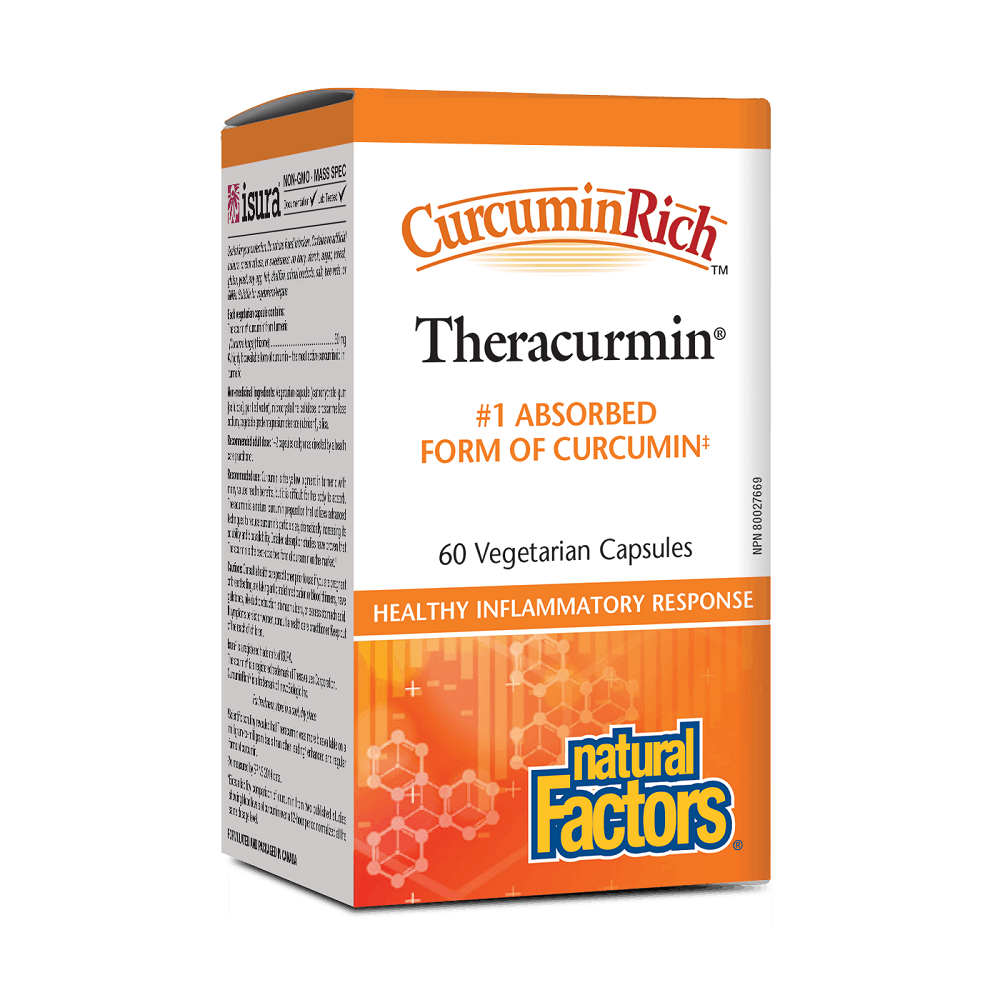 Natural Factors –《強度薑黃素》(已註冊專利）CurcuminRich™ Theracurmin® 每粒30毫克，每瓶60粒素食膠囊